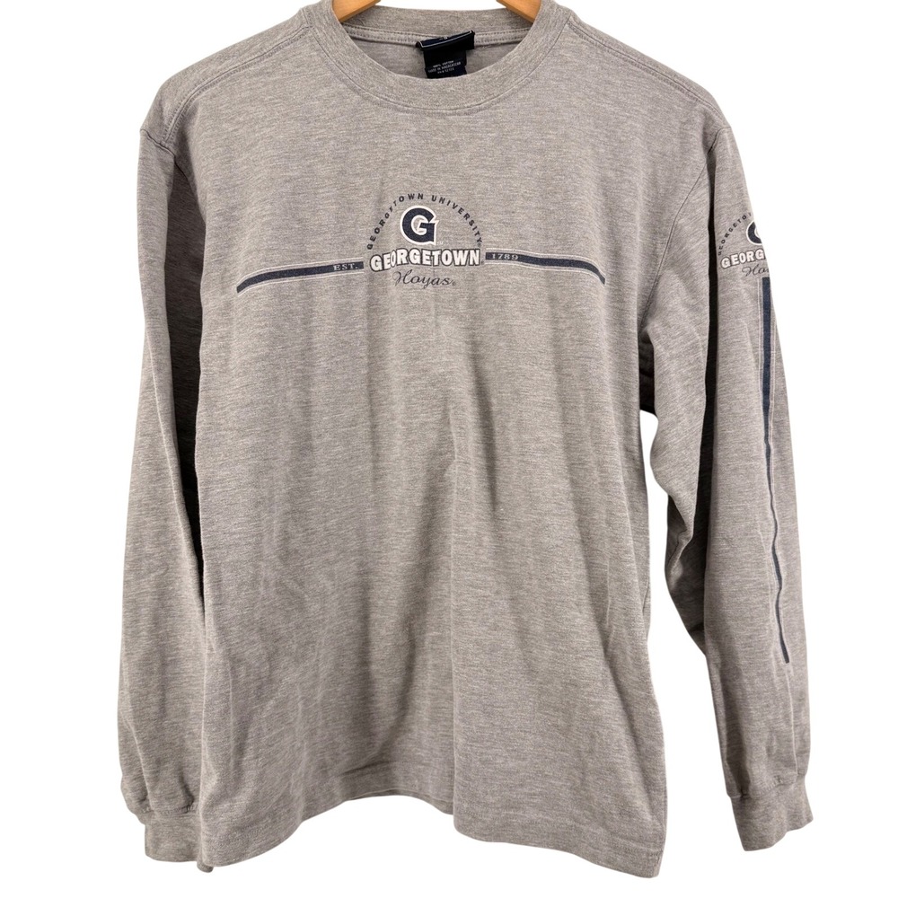Jansport Georgetown University Hoyas Long Sleeve Shirt Gray Womens S 100% Cotton
